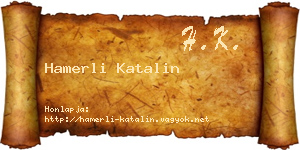 Hamerli Katalin névjegykártya